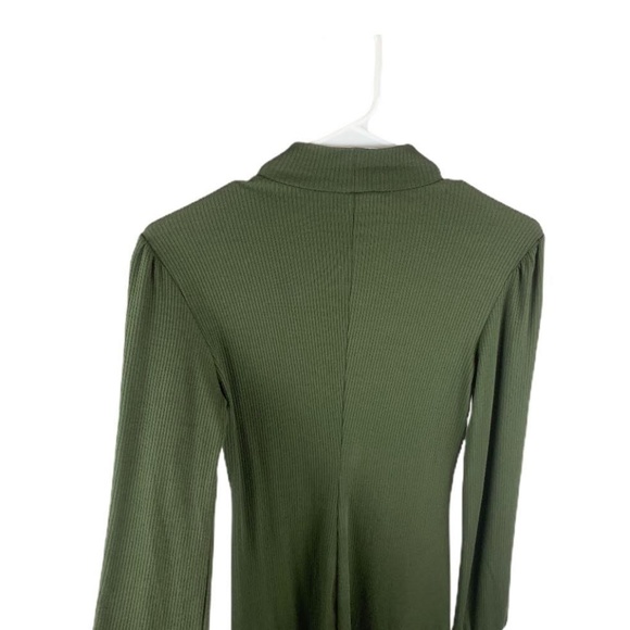 🍀Forever21 Dress Long Sleeve High Neck Green - Picture 3 of 6